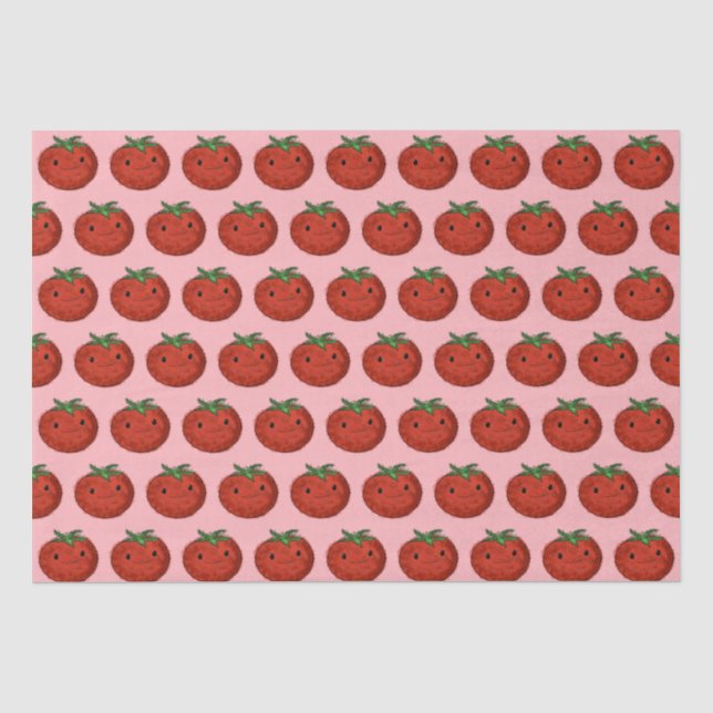 Niedliche Wasserfarbe Tomaten Seidenpapier (Vorderseite)