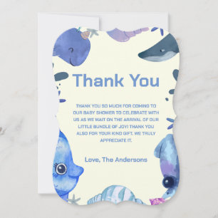 Niedliche Wasserfarbe Untersee Dankeskarte