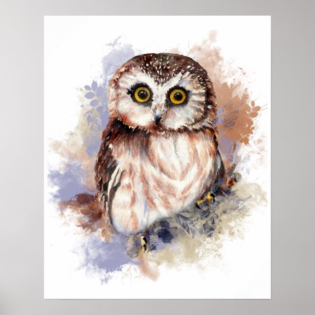 Niedliche Wasserfarbe Vogelwelt Kunst Poster (Vorne)