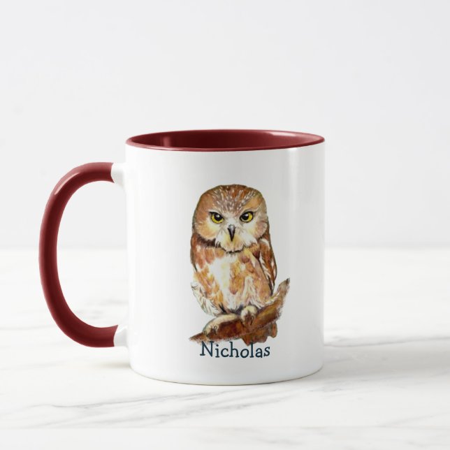 Niedliche Wasserfarbe Vogelwelt Tasse (Links)