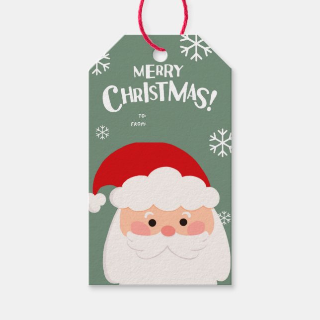 Niedliche Wasserfarbe Weihnachten Weihnachtsfeiert Geschenkanhänger (Vorderseite)