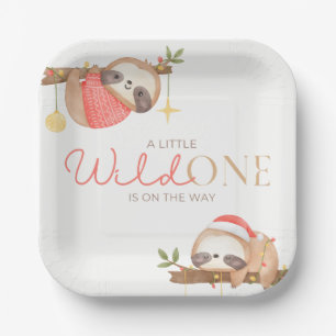 Niedliche Wasserfarbe Wilde 1 Sloth Babydusche Pappteller