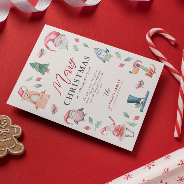 Niedliche Wasserfarbe Winter Frohe Weihnachten (Von Creator hochgeladen)