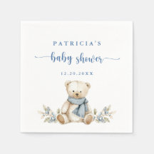 Niedliche Wasserfarbe Winter Teddy Bear Babydusche