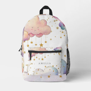 Niedliche Wasserfarbe Wolke Star Mädchen Kinder Bedruckter Rucksack