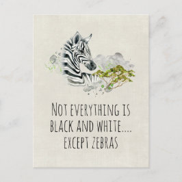 Niedliche Wasserfarbe Zebra mit sonniges Sprichwor Postkarte