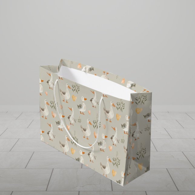 Niedliche Wasserfarben Gänse Große Geschenktasche Große Geschenktüte (Von Creator hochgeladen)