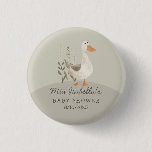 Niedliche Wasserfarben-Gänse-Kinderdusche Button