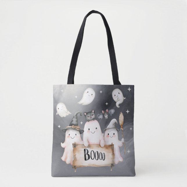 Niedliche Wasserfarben-Geister BOO Spooky Friends Tasche (Vorderseite)