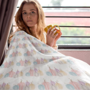 Niedliche Wasserfarben-Pastell-Pumpkins Fleecedecke