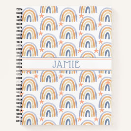Niedliche Wasserfarben - Regenbogen und Sterne Per Notizbuch
