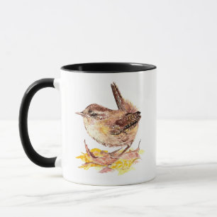 Niedliche Wasserfarben-Wren-Vogel, Natur, Wildtier Tasse
