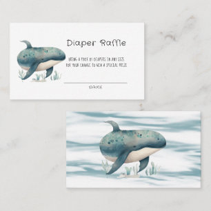 Niedliche Wasserfarbenblauer Whale-Windeln Visitenkarte