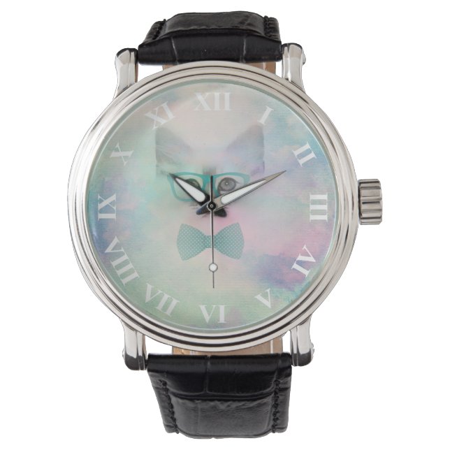 Niedliche Wasserfarbenbrille Armbanduhr (Vorderseite)