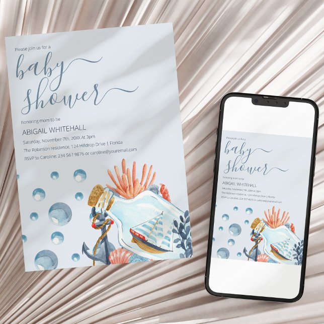 Niedliche Wasserfarbendusche Einladung (Von Creator hochgeladen)