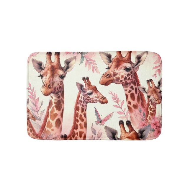 Niedliche WasserfarbenGiraffe Badematte (Vorderseite)