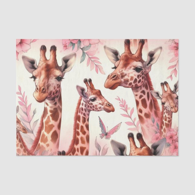 Niedliche WasserfarbenGiraffe Seidenpapier (Vorderseite)
