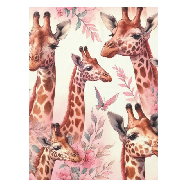 Niedliche WasserfarbenGiraffe Tischdecke (Vorderseite)