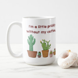 Niedliche Wasserfarbenkaktus peitschen ohne meine Kaffeetasse