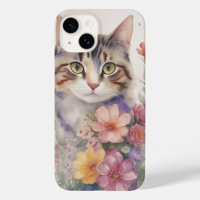 Niedliche Wasserfarbenkatze Case-Mate iPhone 14 Hülle (Rückseite)