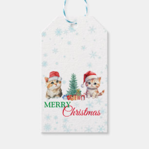 Niedliche Wasserfarbenkatze Weihnachtskätzchen Par Geschenkanhänger