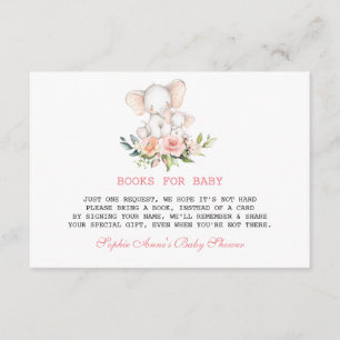 Niedliche Wasserfarbenlephant Blumenbaby-Dusche Begleitkarte