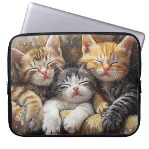 NIEDLICHE WASSERFARBENORANGE & BROWN TABBY KITTEN LAPTOPSCHUTZHÜLLE