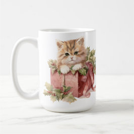 NIEDLICHE WASSERFARBFLÜFFY-CHRISTMAS KITTEN KAFFEETASSE
