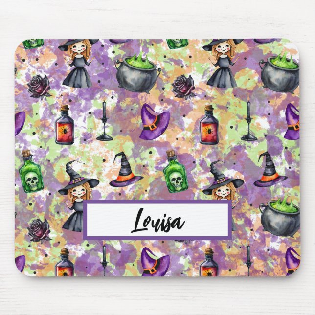 NIEDLICHE WASSERFARBHALLOWEEN GHOSTS KATZBATTEN MOUSEPAD (Vorne)