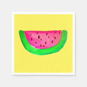 Niedliche Wassermelone Aquarellzeichnung Fruchtkun Serviette