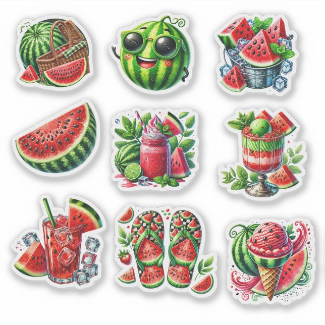 Niedliche Wassermelone Aufkleber (Vorderseite)