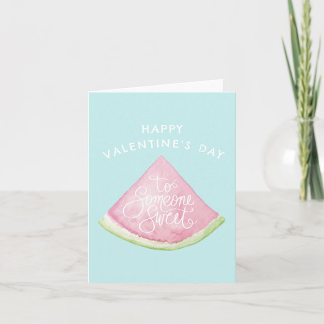Niedliche Wassermelone Jemand Sweet Valentine Karte (Vorderseite)