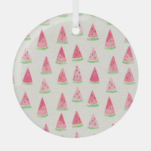 Niedliche Wassermelone: nahtloses Wasserfarbmuster Ornament Aus Glas