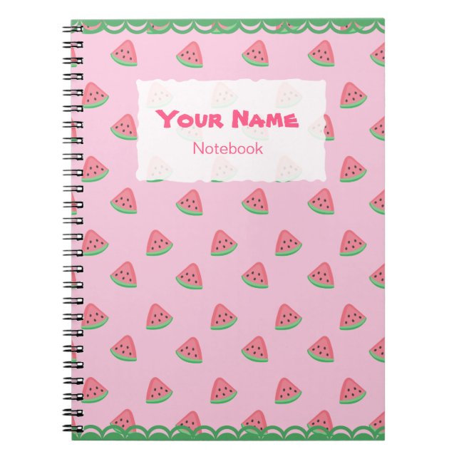 Niedliche Wassermelone schneidet Muster-Notizbuch Notizblock (Vorderseite)
