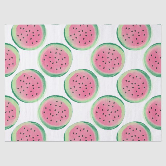 Niedliche Wassermelonen im Weißen Deko Seidenpapier (Vorderseite)