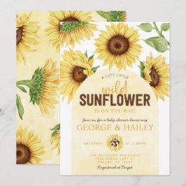 Niedliche Watercolor Wild Sunflower Baby Dusche Einladung