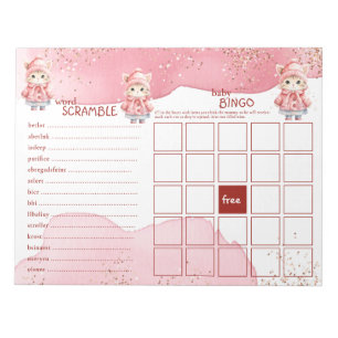 Niedliche Watercolor Winter Kitty Cat Baby Showspi Notizblock