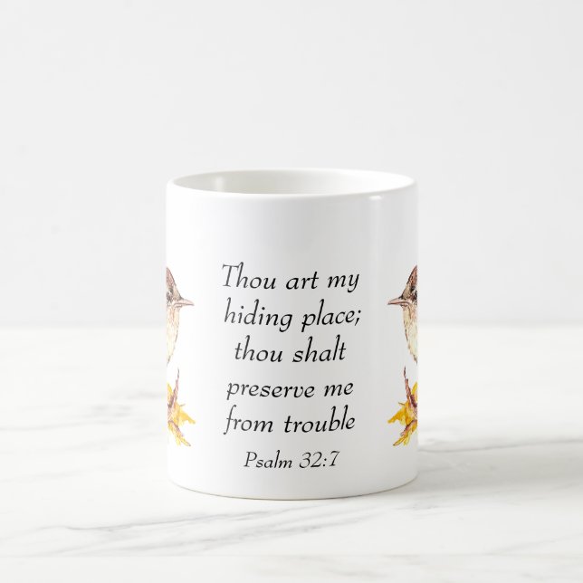 Niedliche Watercolor Wren Bird Bible Scripture S 3 Kaffeetasse (Mittel)