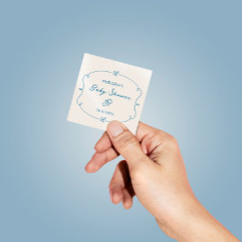 Niedliche Wavy Bow Frame Babydusche Quadratischer Aufkleber