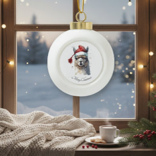 Niedliche Weihnachten Alpaca, Brauch Keramik Kugel-Ornament