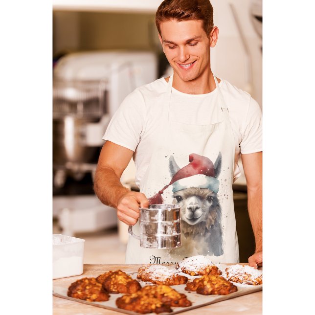 Niedliche Weihnachten Alpaca, Brauch Schürze (Von Creator hochgeladen)