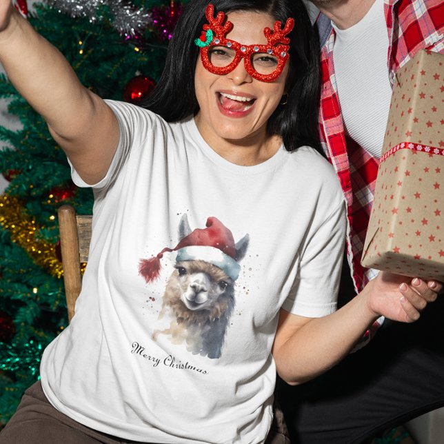 Niedliche Weihnachten Alpaca, Brauch T-Shirt (Von Creator hochgeladen)