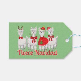 Niedliche Weihnachten Alpaca mit Holly in Red & Gr Geschenkanhänger