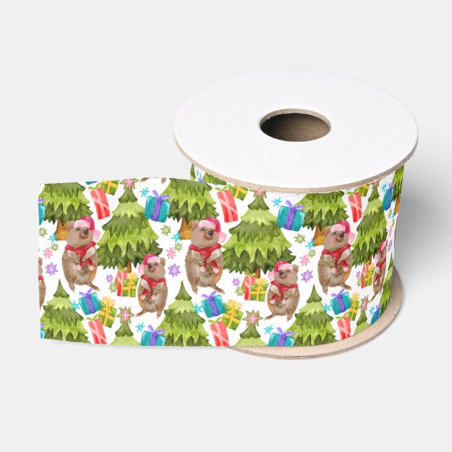 Niedliche Weihnachten aus Quokka Ripsband (Spule)