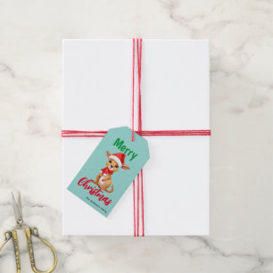 Niedliche Weihnachten Baby Kangaroo Santa Scarf Geschenkanhänger