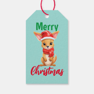 Niedliche Weihnachten Baby Kangaroo Santa Scarf Geschenkanhänger