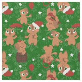 niedliche Weihnachten Capybara Schneeflocken Stoff