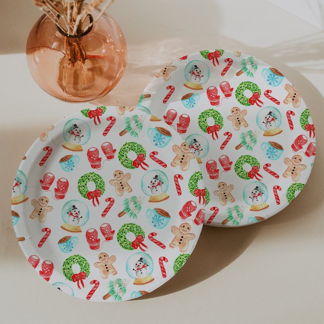 Niedliche Weihnachten Die schönste Zeit des Jahres Pappteller (Cute Christmas Most Wonderful Time of the Year Paper Plates)