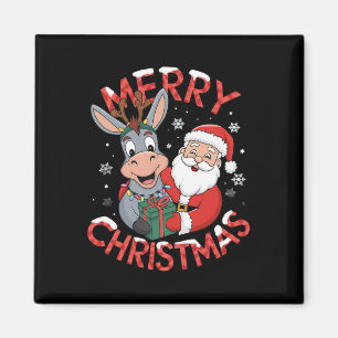 Niedliche Weihnachten Donkey Weihnachten auf Donke Magnet
