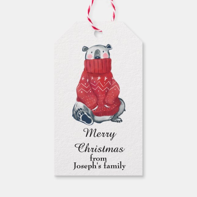 Niedliche Weihnachten Geschenkanhänger (Rückseite)